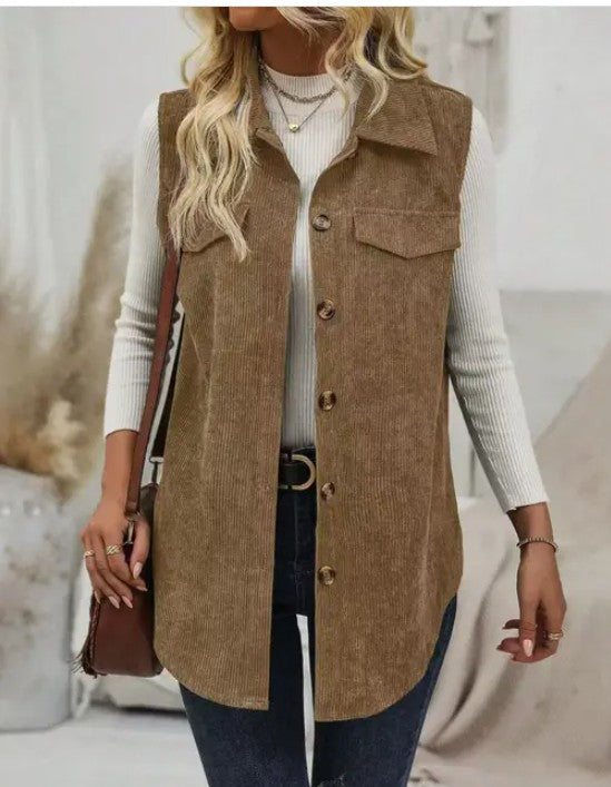 Charlie Corduroy Buttoned Vest