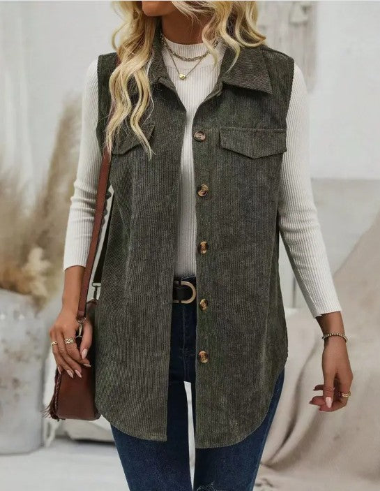 Charlie Corduroy Buttoned Vest