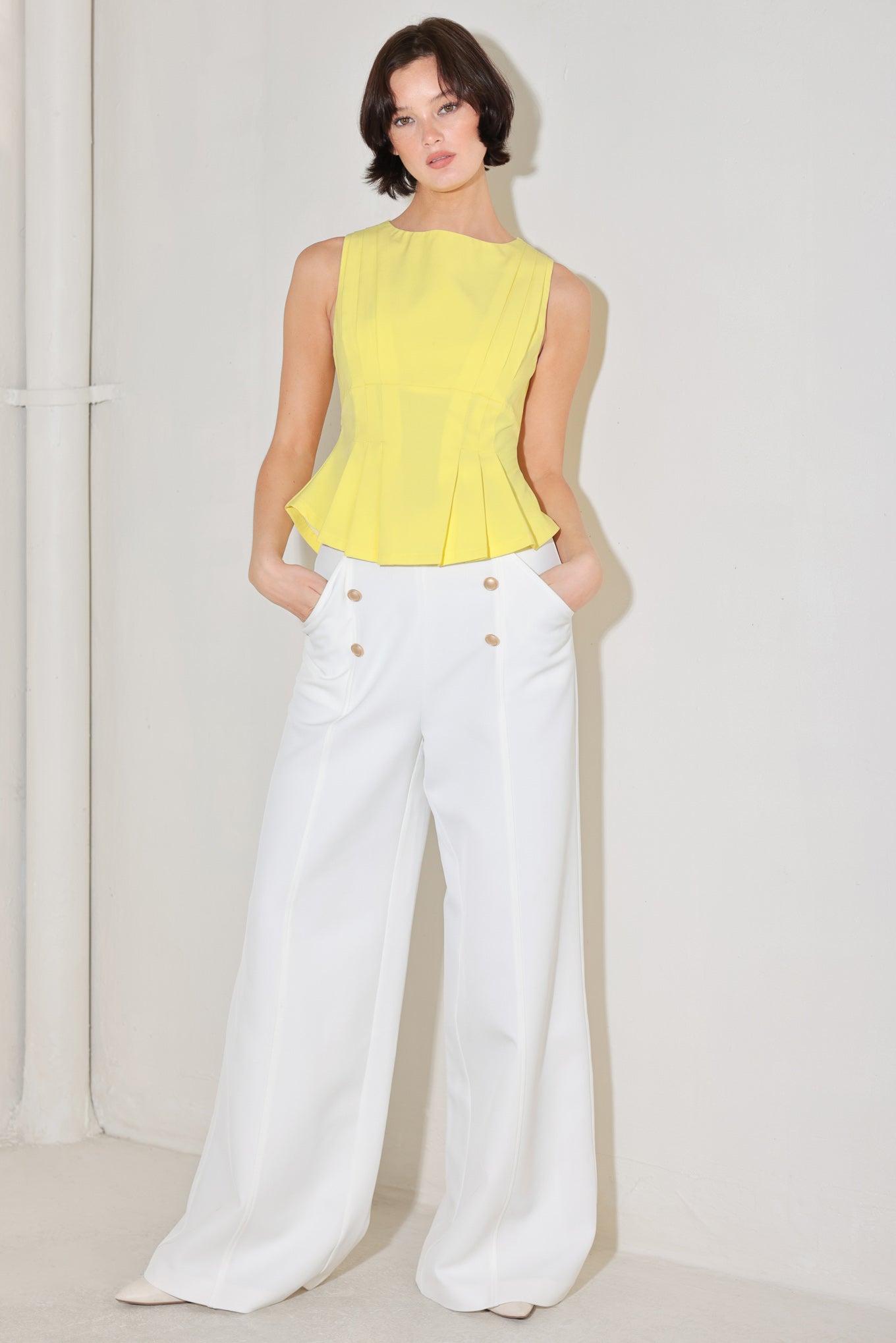 GIANNA YELLOW WOVEN TOP