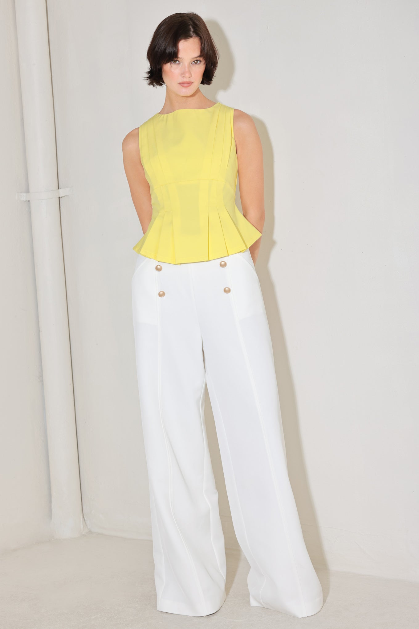 GIANNA YELLOW WOVEN TOP